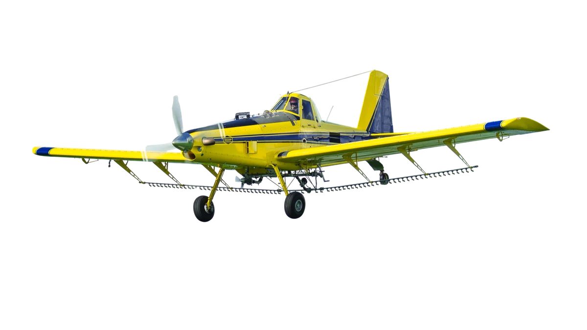 Imagen ilustrativa de un avión fumigador agrícola